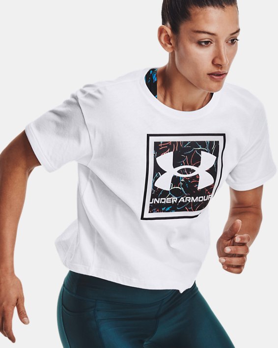 Women's UA Glow Graphic T-Shirt, White, pdpMainDesktop image number 0